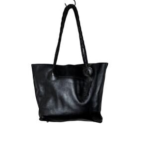 Patricia Nash Eastleigh Black Leather Tote Bag Tassel Shoulder Purse